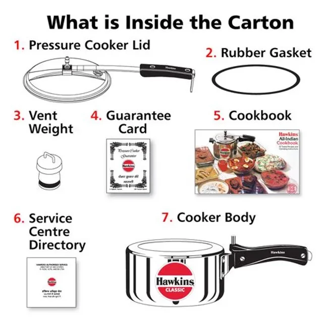 Hawkins Aluminium Inner Lid Pressure Cooker - Bakelite Handle, Silver, Classic, CL20, 2 l-3.webp